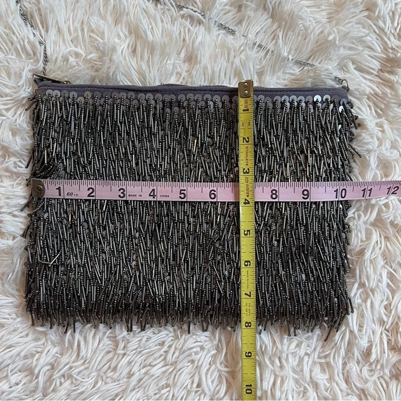 Vintage sfera femme collection brasses cross body purse clutch zipped gray - Picture 3 of 10